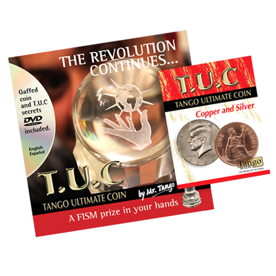 Tango Ultimate Coin, T.U.C, D0110 Copper and Silver with instructional DVD by Tango Magic