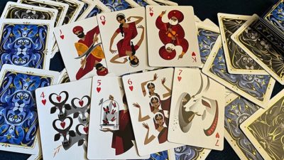 5th Kingdom Semi-Transformation, Player Edition Gilded Blue 2 Way Playing Cards - Image 4