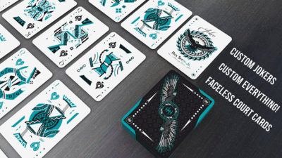 Aqua Falcon Throwing Cards, Foil by Rick Smith Jr. and De'vo - Image 4