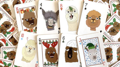 Alpaca Christmas Kids Playing Cards - Image 2