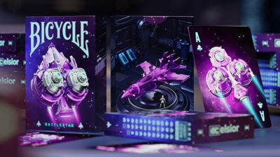 Bicycle Battlestar, purple seal, Royal Gilded Playing Cards