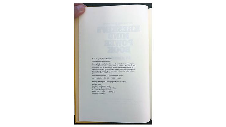 Kreskin's Mind Power Book - Image 3