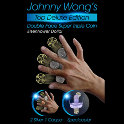 Johnny Wong's Double Face Super Triple Coin, Eisenhower Dollar Size by Johnny Wong