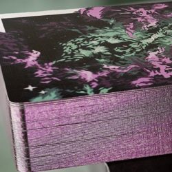 Gilded Nebula Stellar Purple Playing Cards, purple star