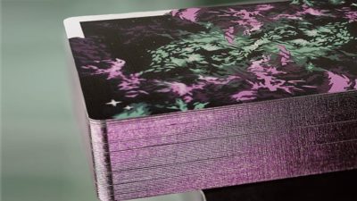 Gilded Nebula Stellar Purple Playing Cards, purple star