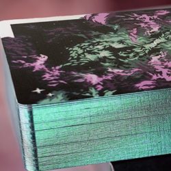 Gilded Nebula Stellar Green Playing Cards, green star